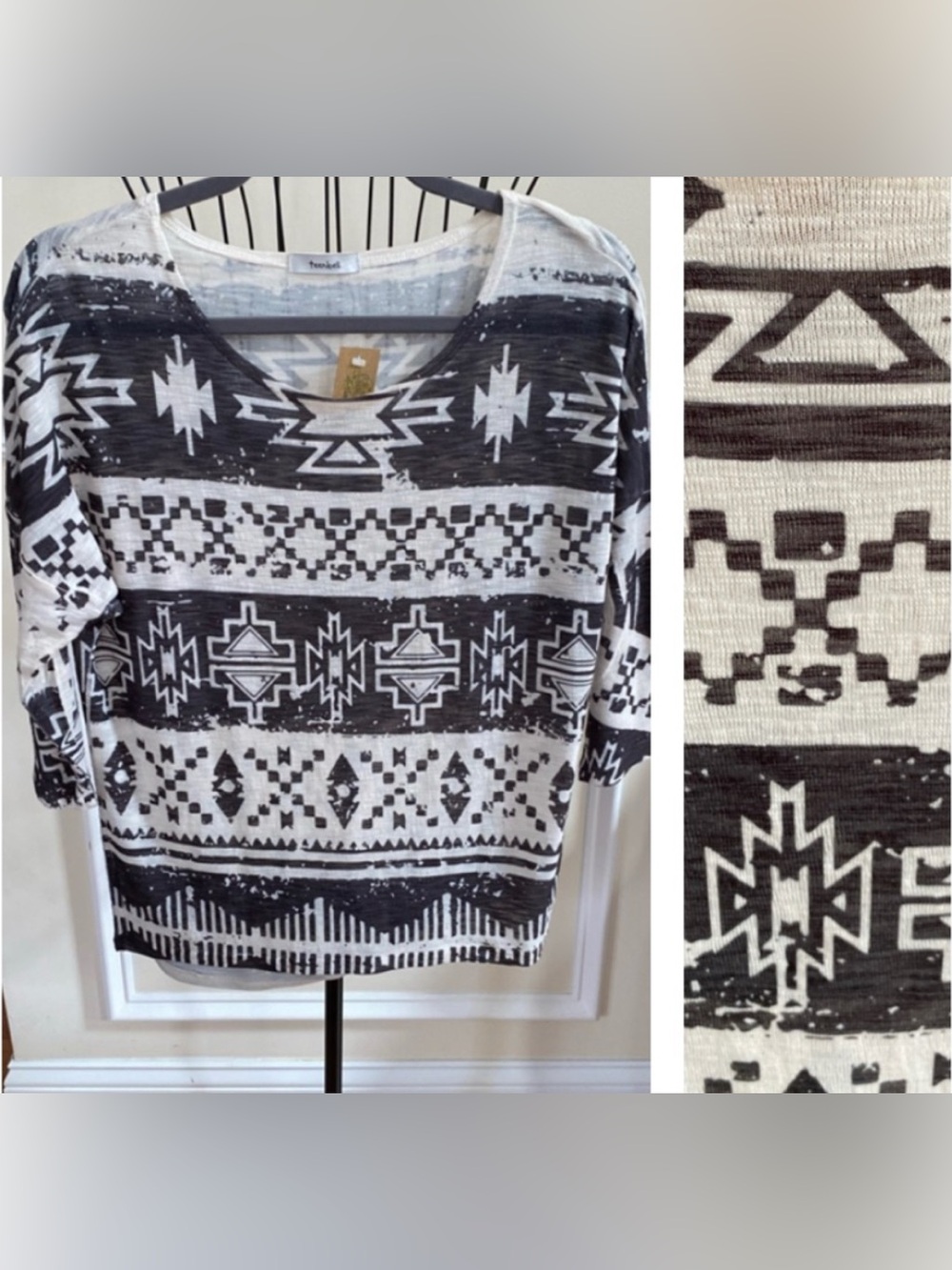 NWT Teenbell Elbow Sleeve Print Knit Top